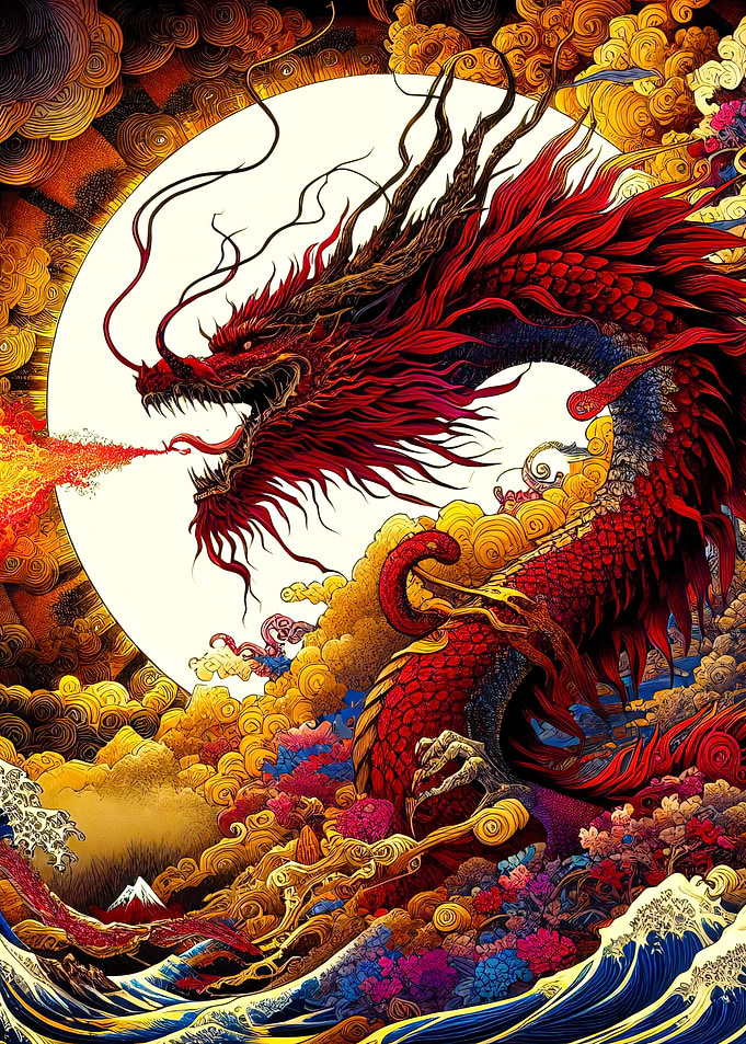 Dragon on top of Ocean