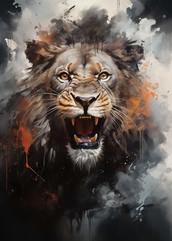 Lion Acrylic Painting 1