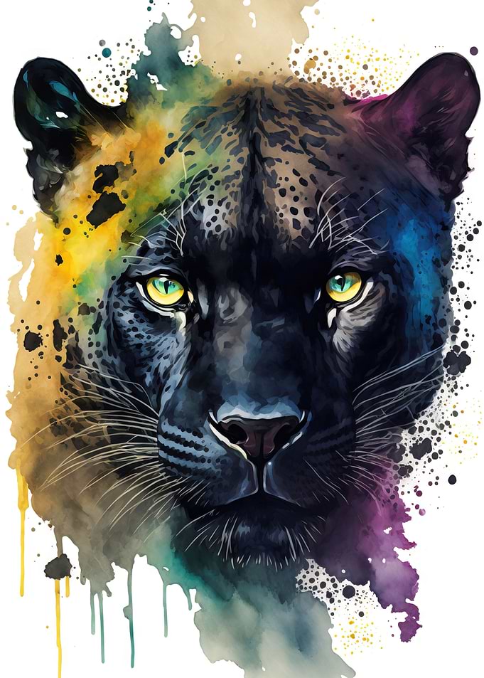 Watercolor panther