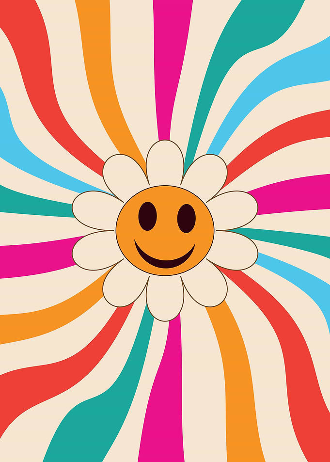 Groovy Smiling Flower