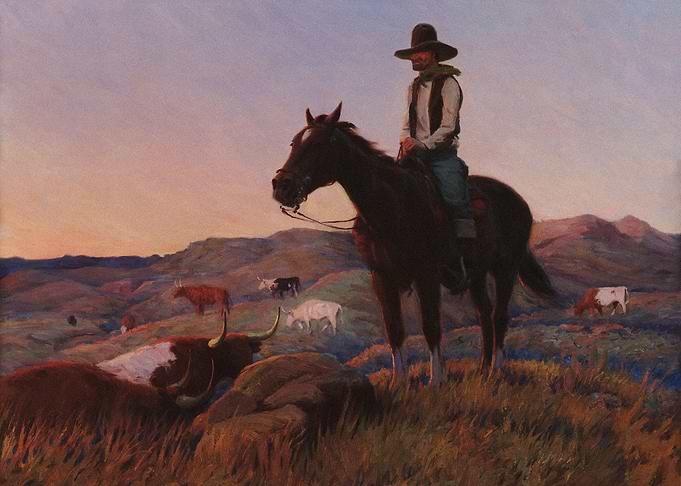 Cowboy Herding Cows