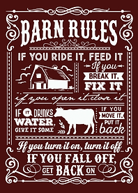 Barn Rules Sign