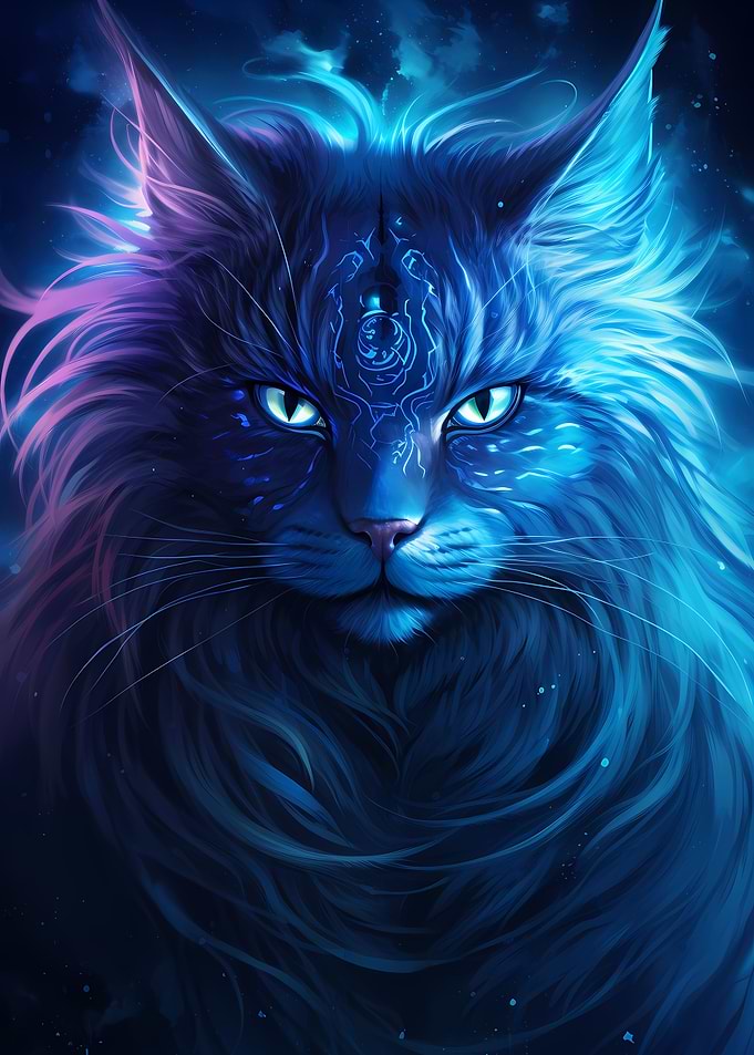 Cute Black Cat on Galaxy