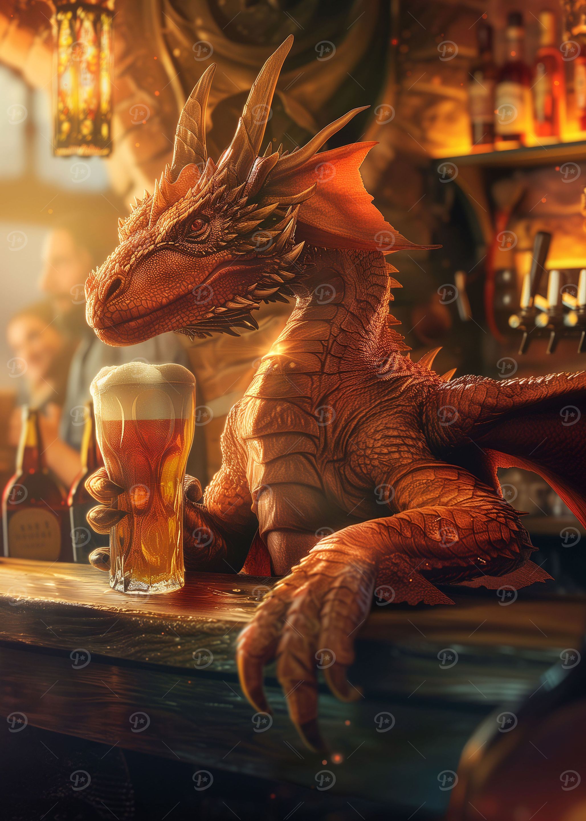 Dragon Barkeeper with Beer