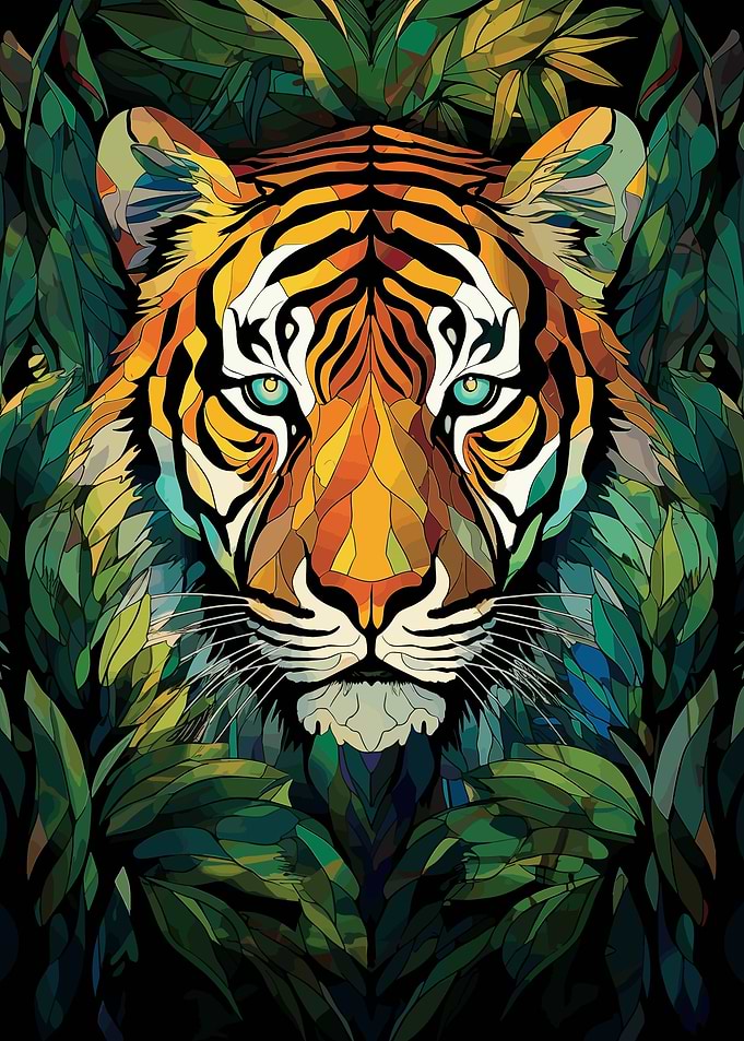Tiger Stained Glass