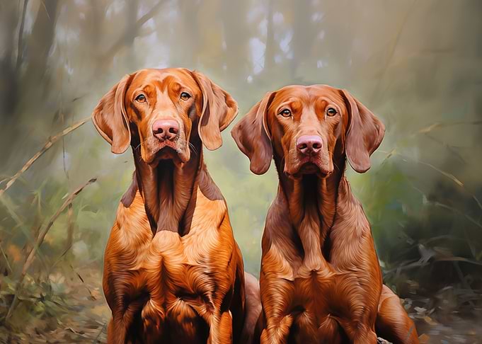 Hungarian Vizsla dogs