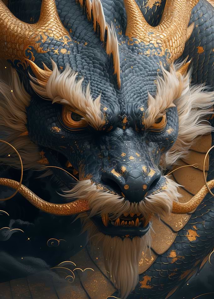 Dragon Gold and blue