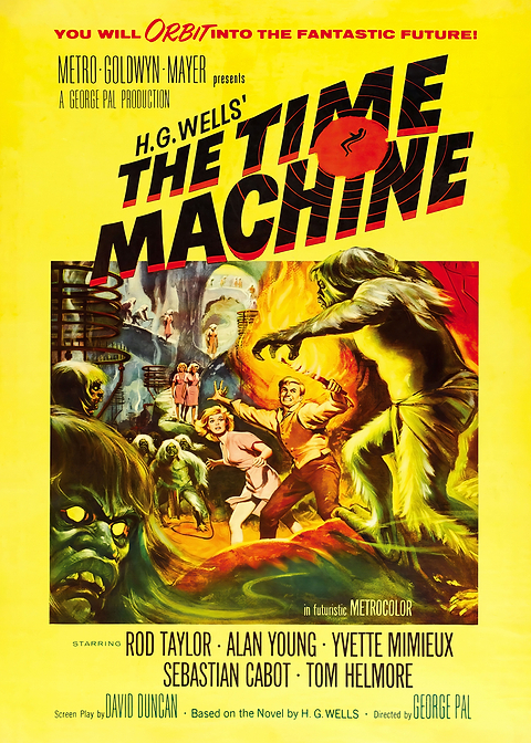The Time Machine — classic movie poster on metal