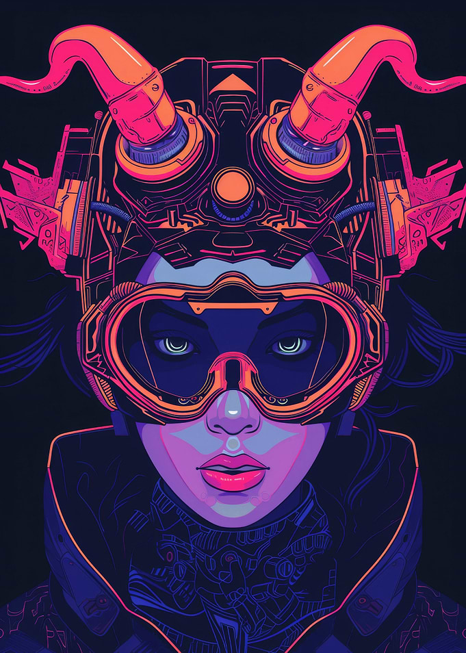 Demon Cyberpunk Girl