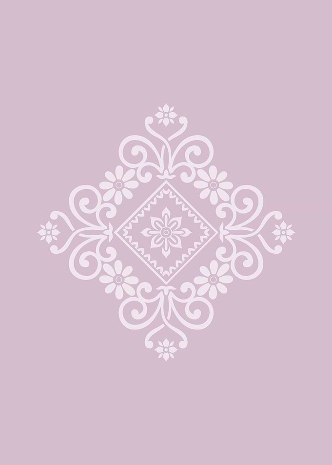 Pink square mandala with f