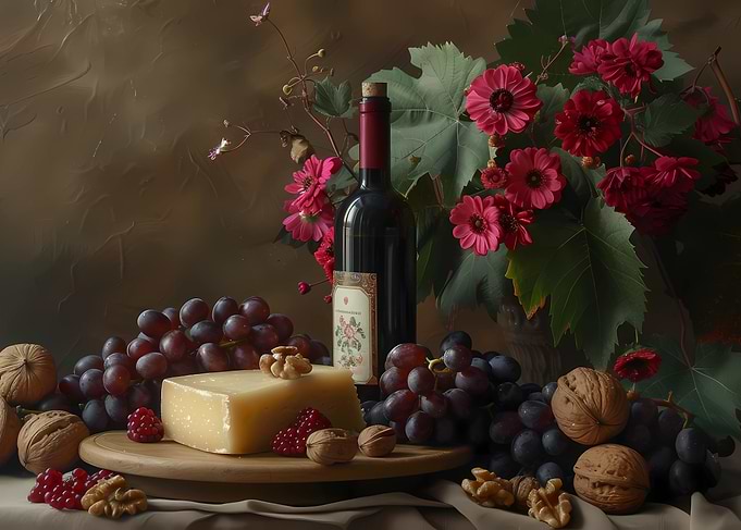 Still life with cheese