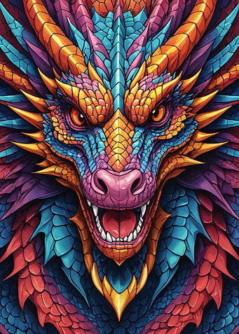 Colorful Dragon Illustrati