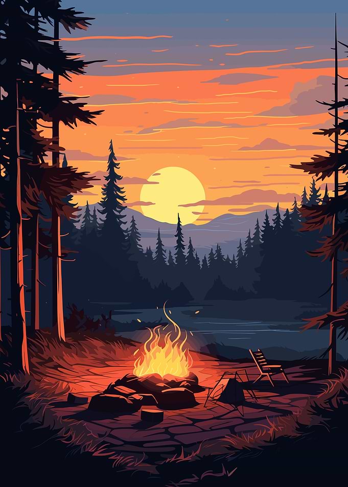 Firecamp in the Woods