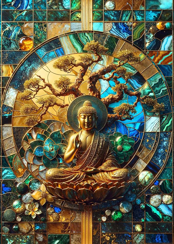 Zen Buddha Kintsugi Art
