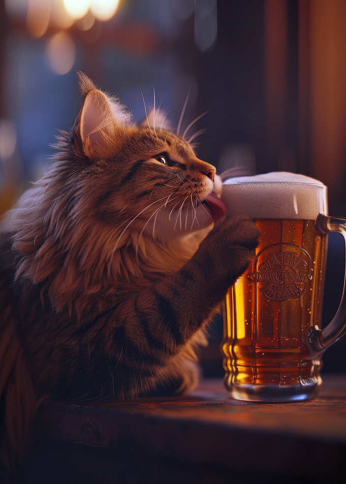 Cat With Beer