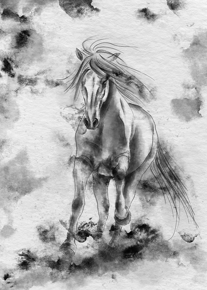 Abstract Horse Watercolor