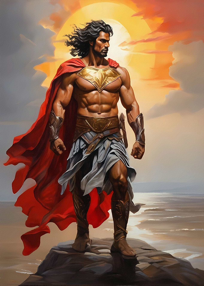 A brave figure standing un