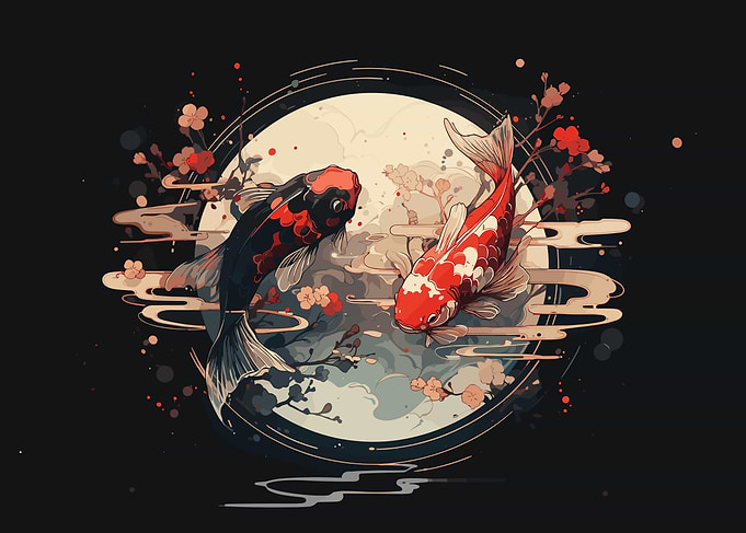 Ying Yang Japanese Koi