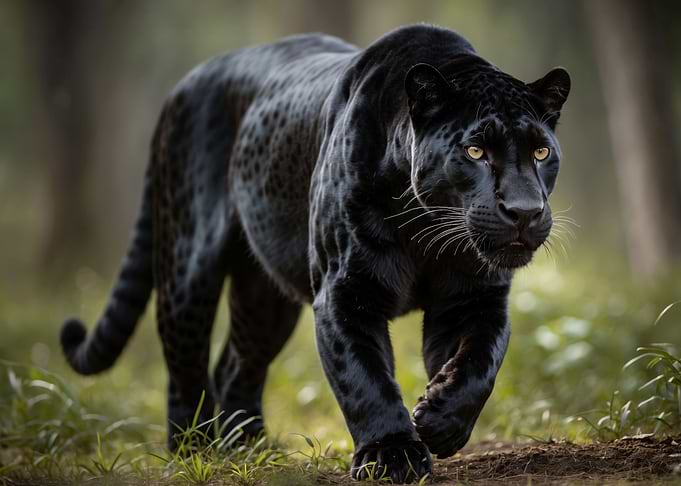 Black Jaguar Stalking