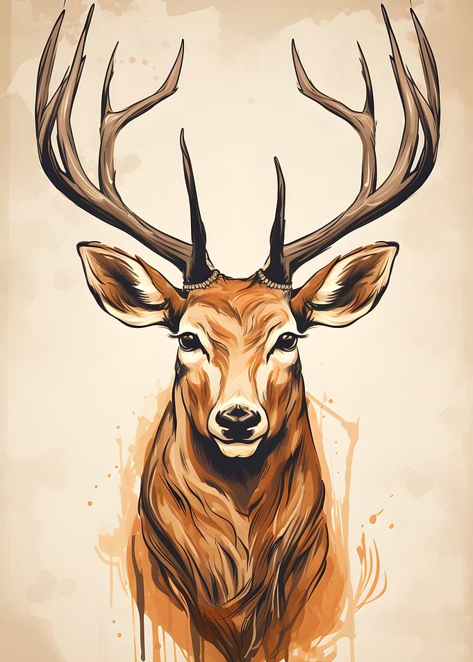 Minimalist Deer Portrait