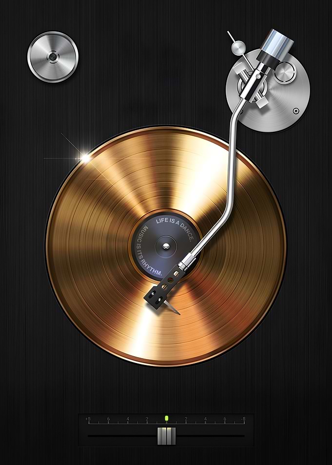 Gold Vinyl DJ Turntable