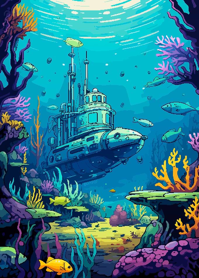Retro Pixel Underwater