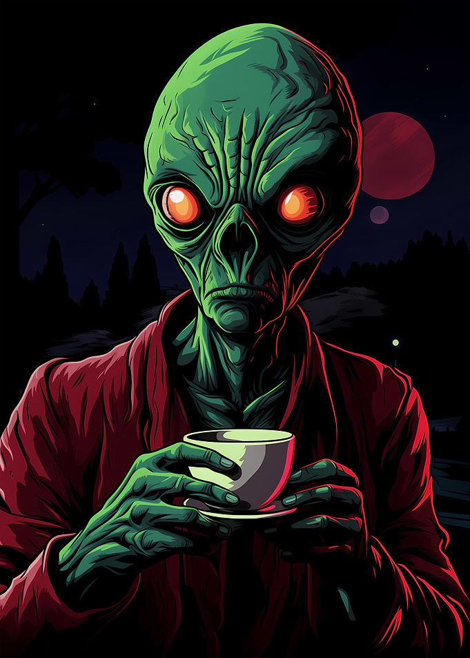 Alien with a Coffee