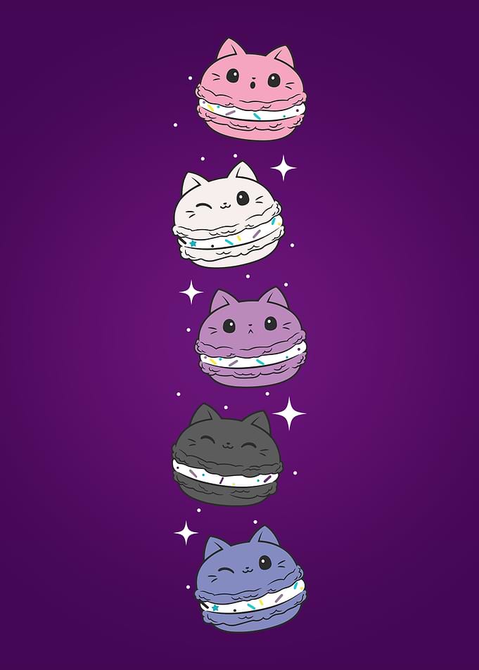 Genderfluid Pride Cute Cat