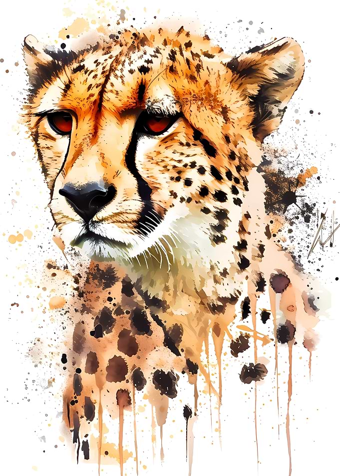 Cheetah Watercolor