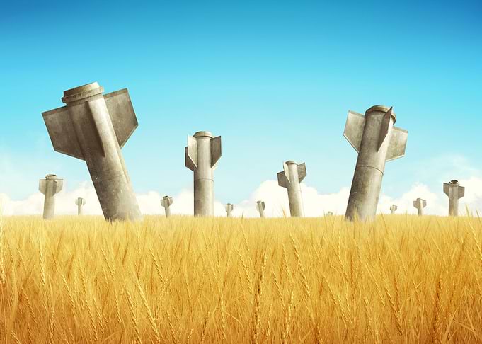 Rockets in wheat field
