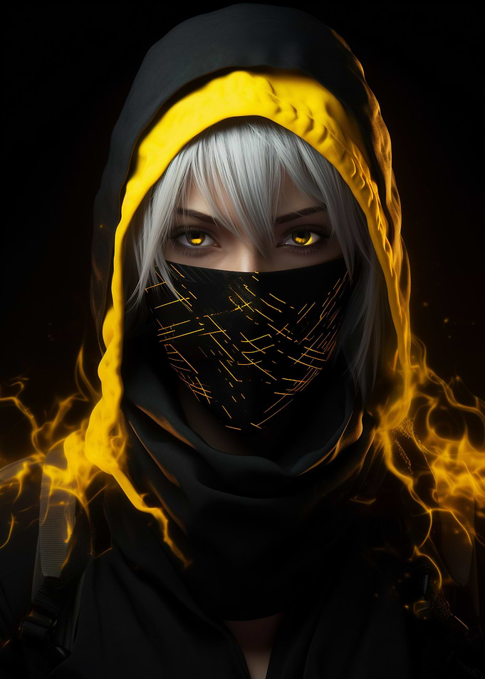 Hacker Girl with Mask