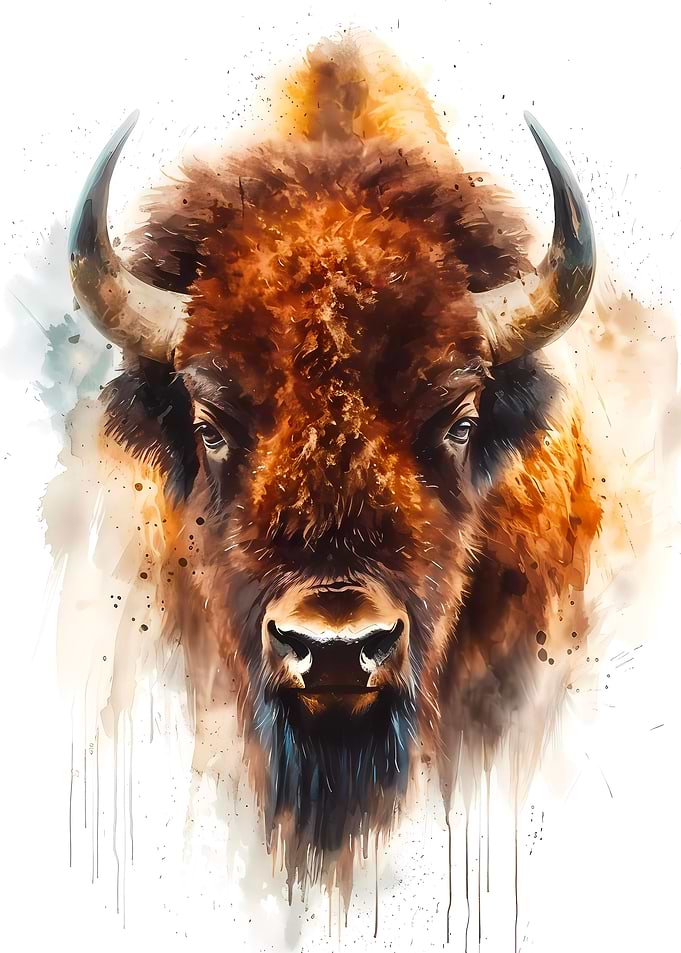 Bison Watercolor