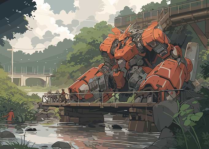Anime River Mecha Fantasy