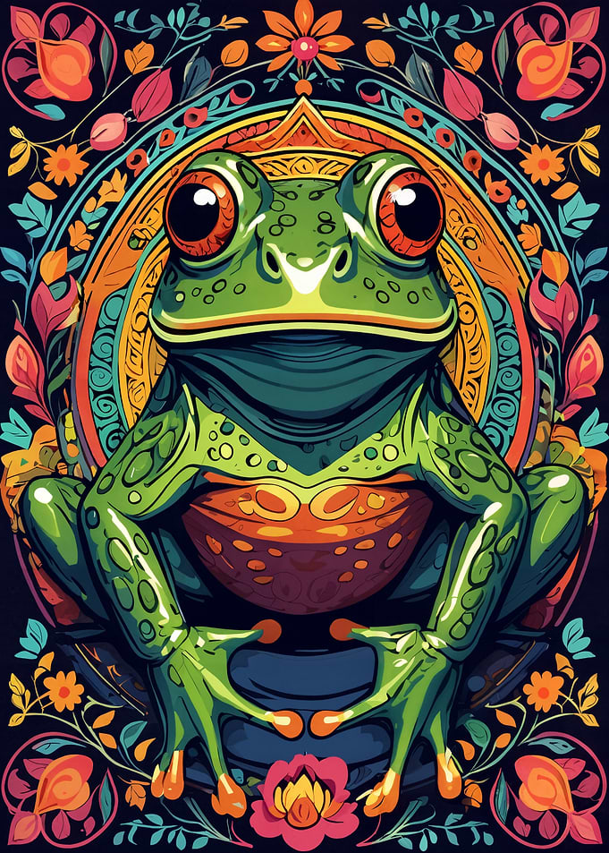 Colorful Frog Illustration