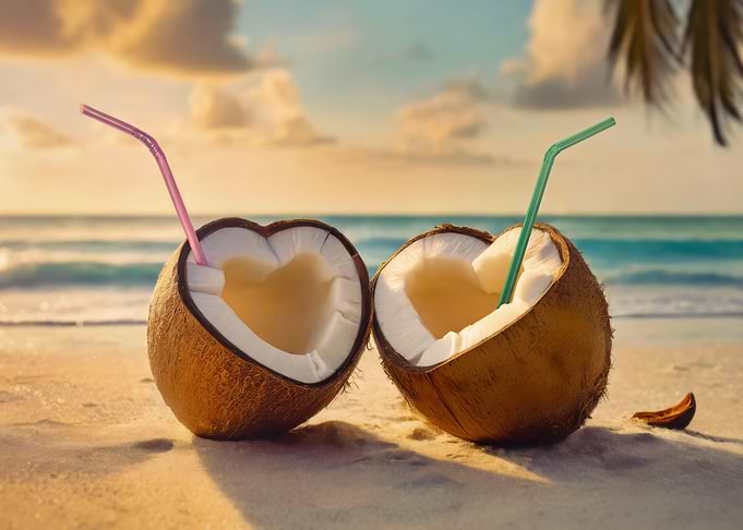 heart coconut cocktail