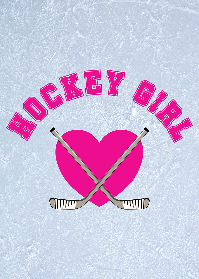 Hockey Girl Pink Heart