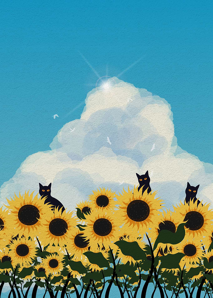 Cats and Sunflower Gardens