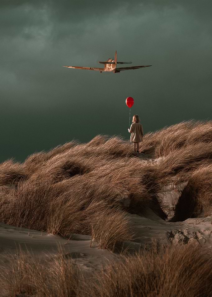 little girl and the plane
