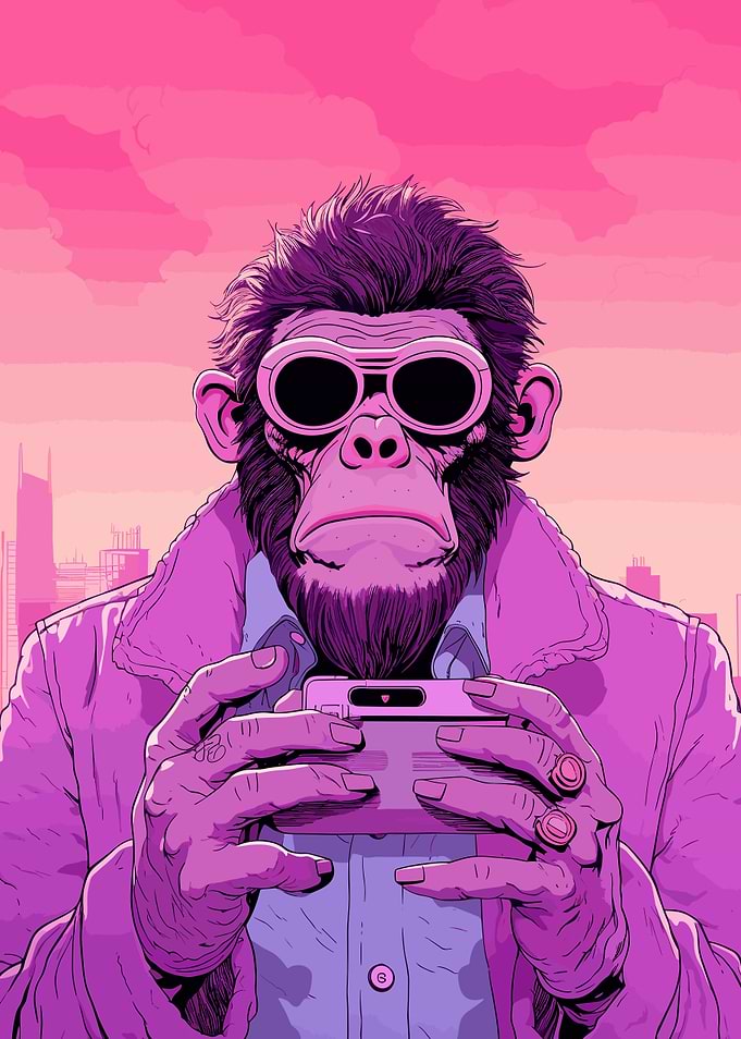 Monkey Pink Retro