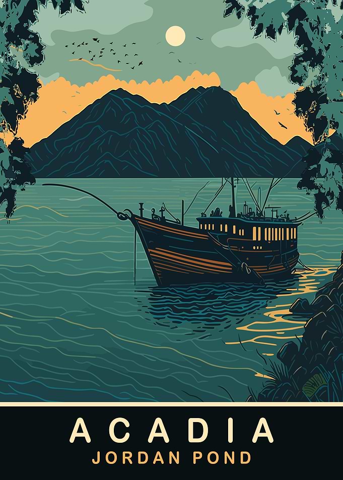 Fishing on Jordan Pond