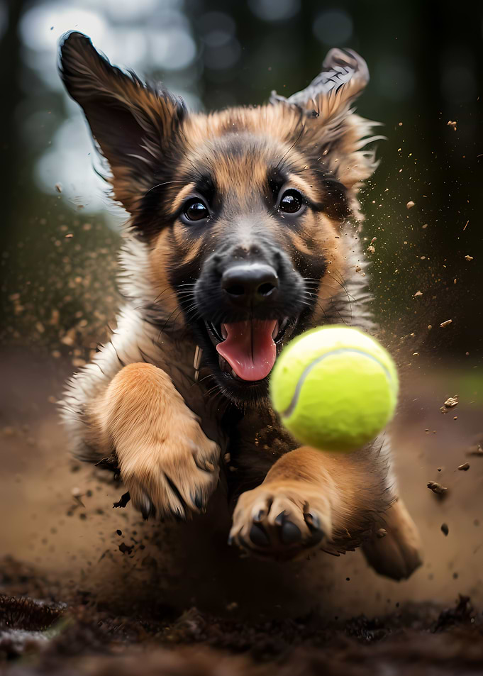 Playful German Shepherd