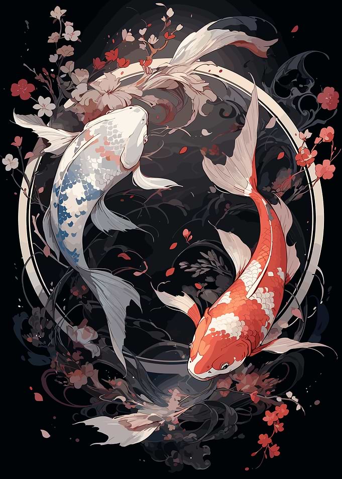 Japanese Koi Ying Yang