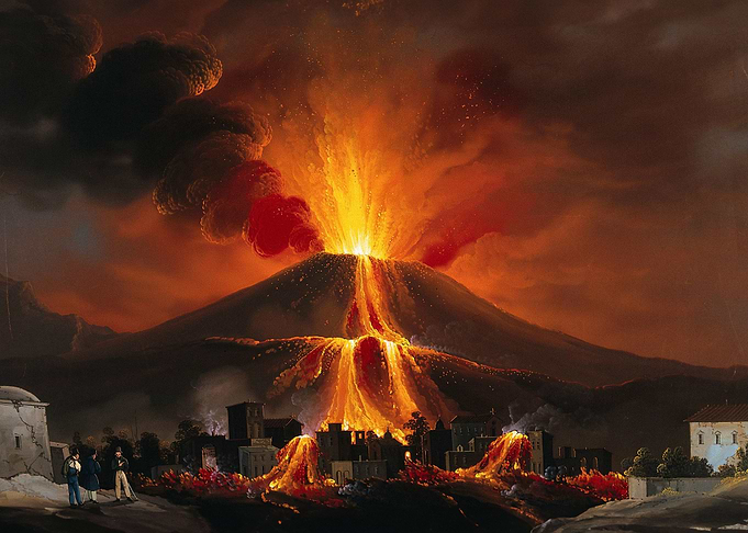 Eruption of a volcano