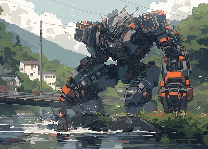 Anime Fishing Mech Fantasy