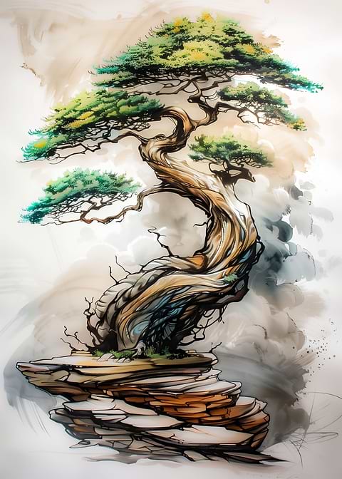 Bonsai Majesty — bonsai tree metal wall art