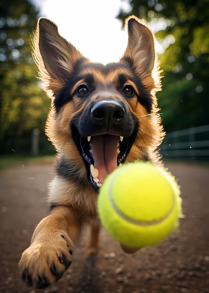 Playful German Shepherd