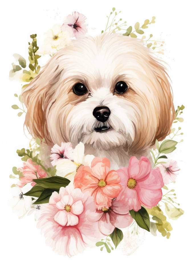 Cute Dog Watercolor