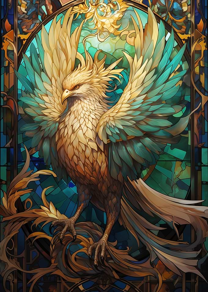 Abstract Phoenix Kintsugi