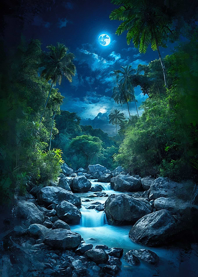 Serene Jungle Night