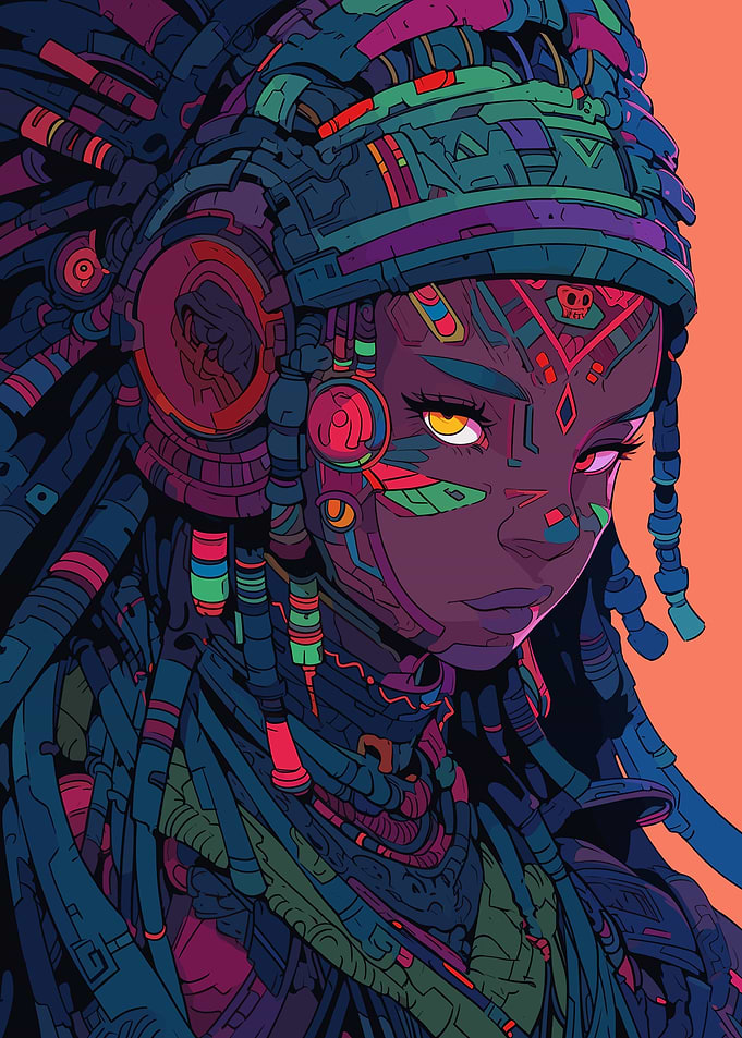 Cyberpunk Indigenous Girl